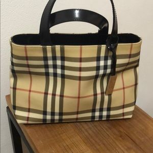 Burberry checkered top handle bag